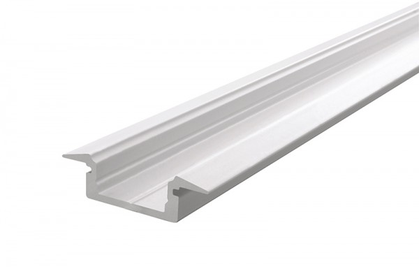 Einbau T-Profil flach ET-01-10, Aluminium, Weiss, 2 m